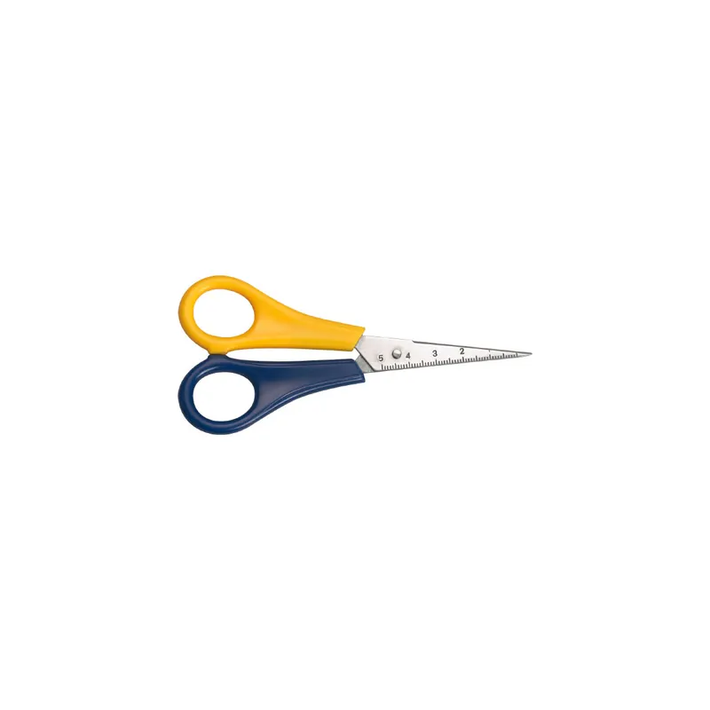 Kinderschere myHome & Office 011203-1407L - 5 Zoll 135 mm gelb/blau spitz Kunststoffgriff Linkshänder