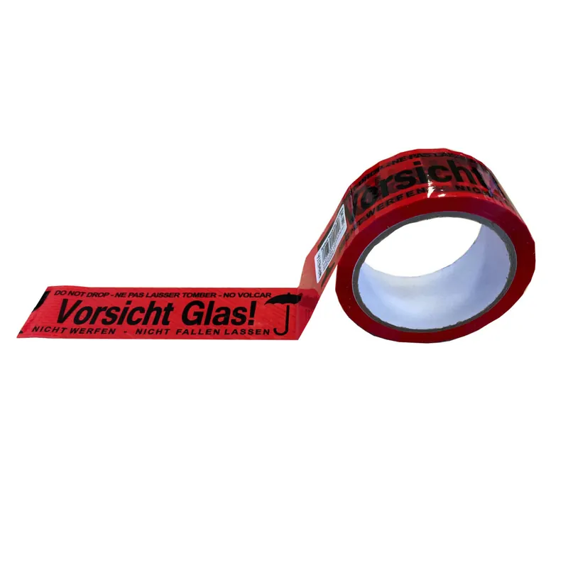 Klebeband VORSICHT GLAS - NICHT WERFEN - Rolle 66m x 50mm - NICHT FALLEN LASSEN