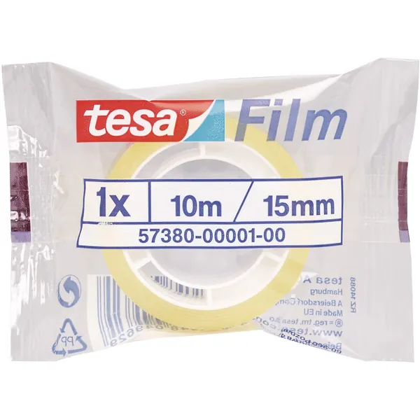 Klebefilm tesa tesafilm standard 57380 - 15 mm x 10 m transparent für Privat/Endverbraucher-Anwendungen Pckg/400