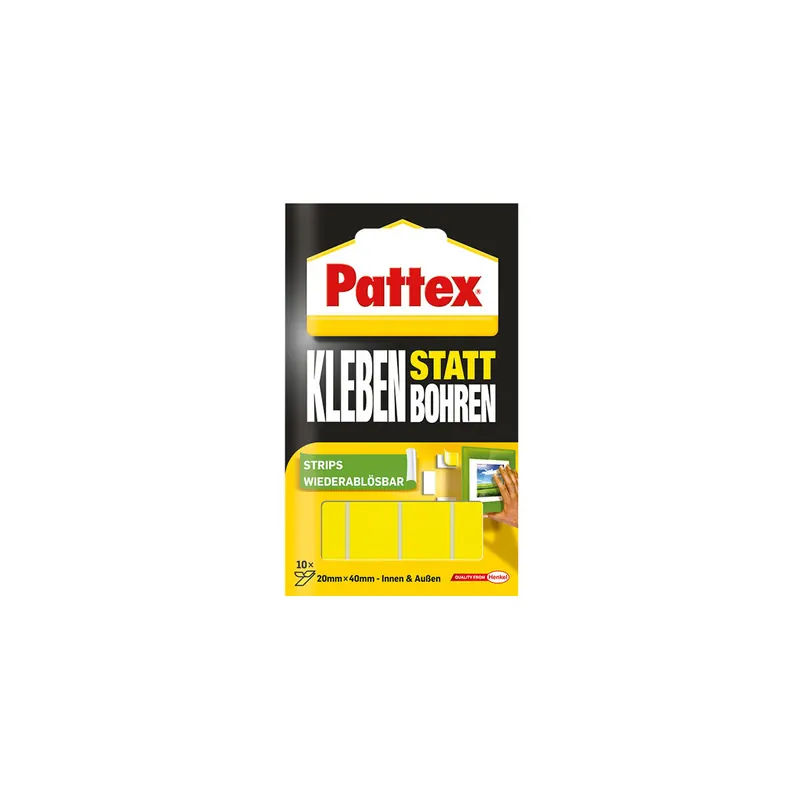 Klebestreifen Pattex 9H PXMS1 - weiß bis 2 kg für glatte Oberflächen Pckg/10