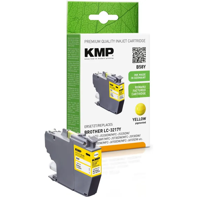 KMP B58Y gelb Tintenpatrone ersetzt Brother LC-3217Y