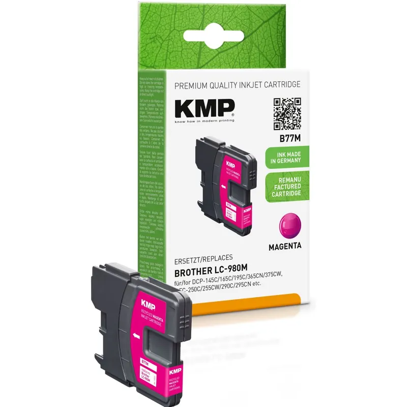 KMP B77M magenta Tintenpatrone ersetzt Brother LC-980M