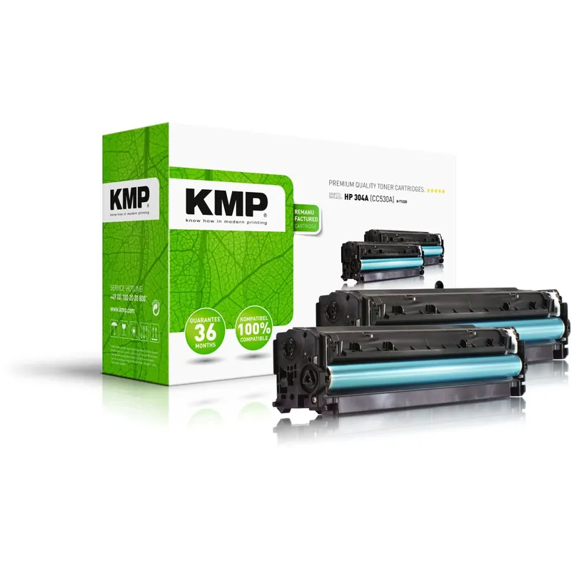 KMP Doublepack H-T122D schwarz Tonerkartusche ersetzt HP LaserJet HP 304A (CC530A)