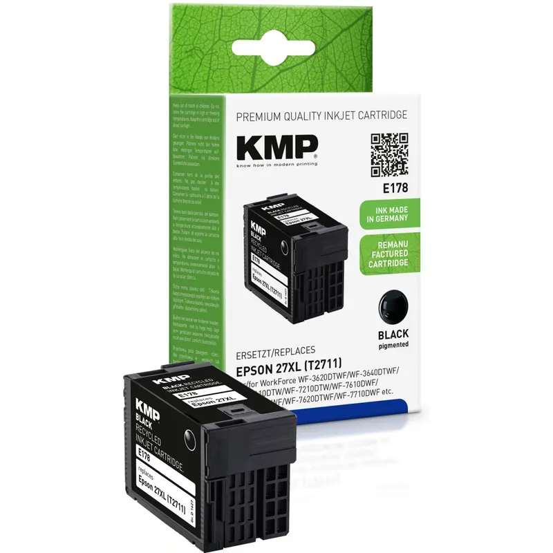 KMP E178 schwarz Tintenpatrone ersetzt Epson WorkForce 27XL (T2411)