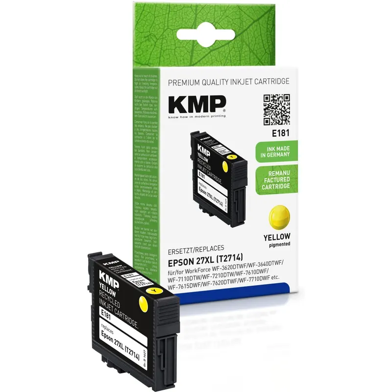 KMP E181 gelb Tintenpatrone ersetzt Epson WorkForce 27XL (T2714)