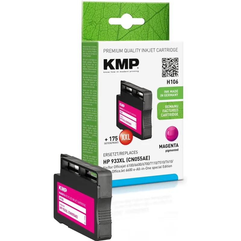 KMP H106 magenta Tintenpatrone ersetzt HP Officejet HP 933XL (CN055AE)