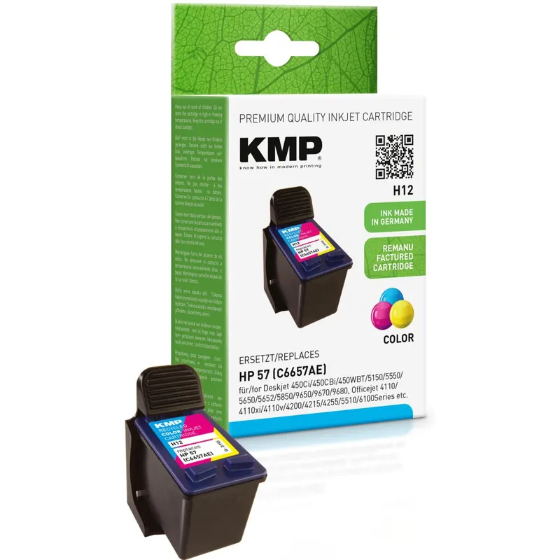 KMP H12 farbig Tintenpatrone ersetzt HP Deskjet HP57 (C6657AE)