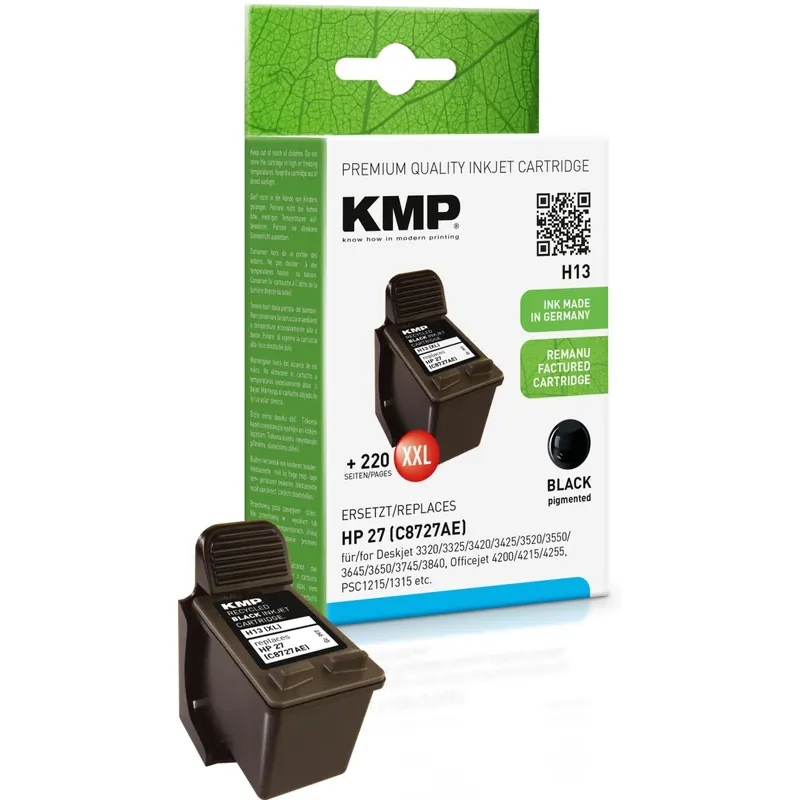 KMP H13 schwarz Tintenpatrone ersetzt HP Deskjet HP27XL (C8727AE)