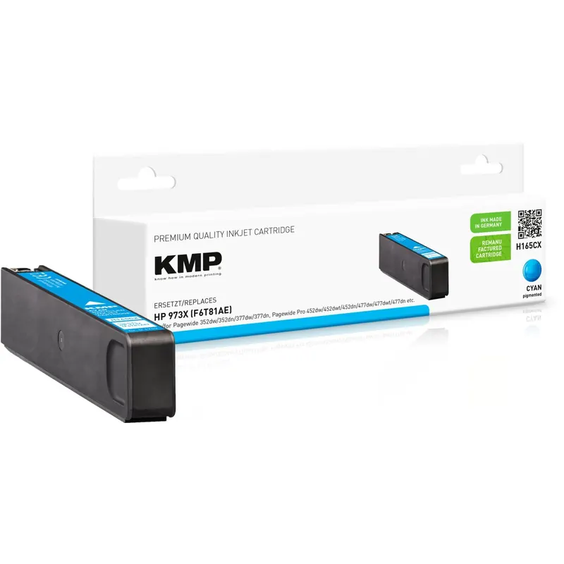 KMP H165CX cyan Tintenpatrone ersetzt HP Page Wide Pro HP 973XL (F6T81AE)
