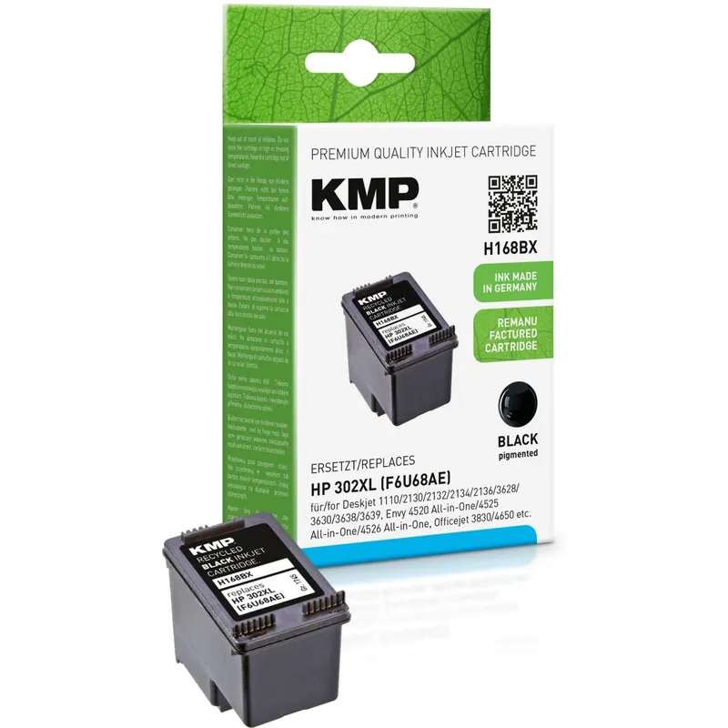 KMP H168BX schwarz Tintenpatrone ersetzt HP Deskjet HP302XL