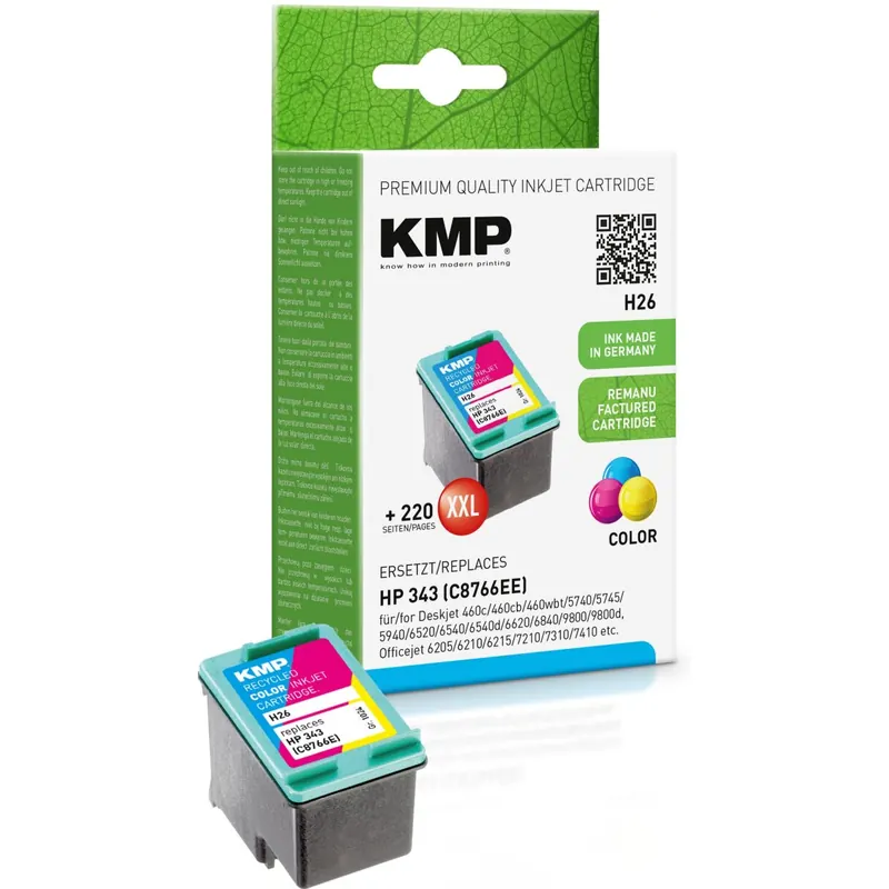 KMP H26 farbige Tintenpatrone ersetzt HP Deskjet HP343 (8766EE)