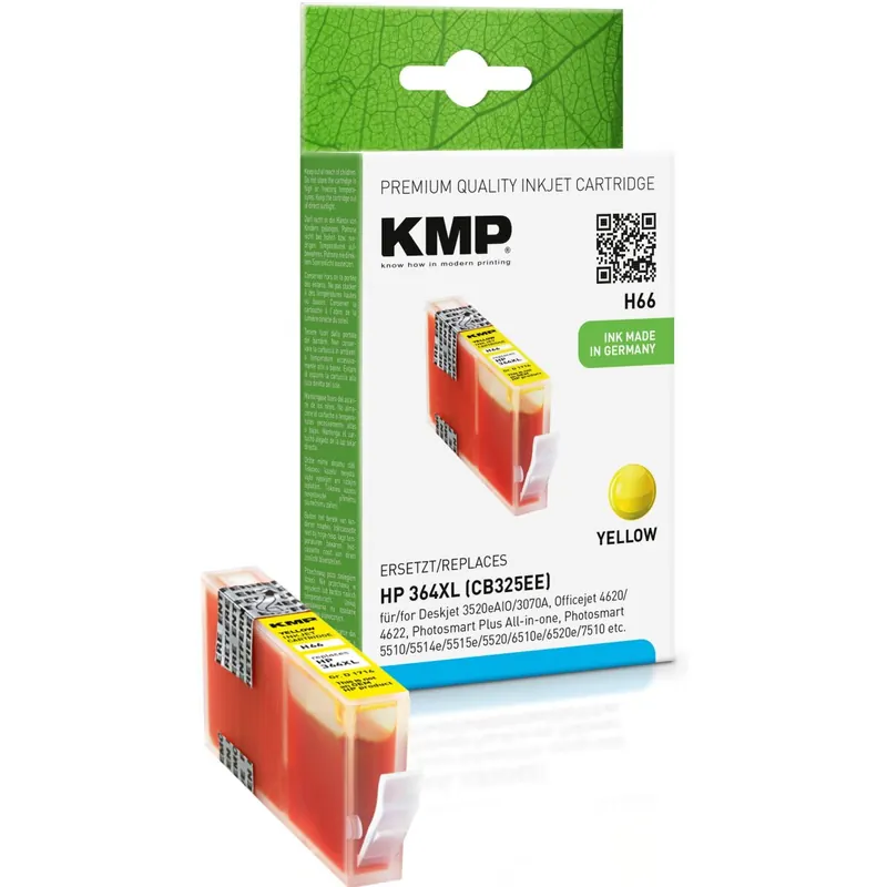 KMP H66 gelb Tintenpatrone ersetzt HP Deskjet HP 364XL (CB325EE)
