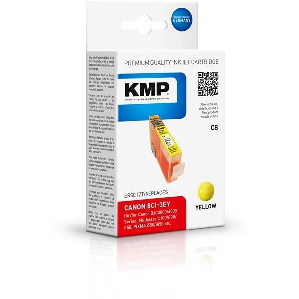 KMP Patrone C8 komp. zu BCI-3eY Canon BJC 3000 6000 yellow
