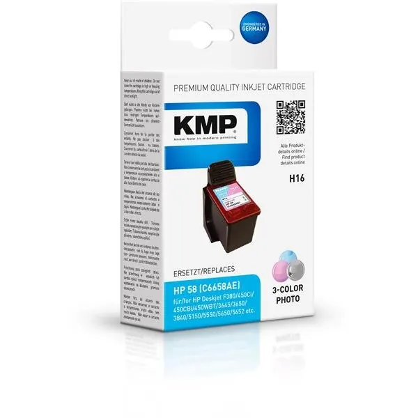 KMP Patrone H16 komp. zu HP 58 C6658AE DeskJet 5550 5850 foto
