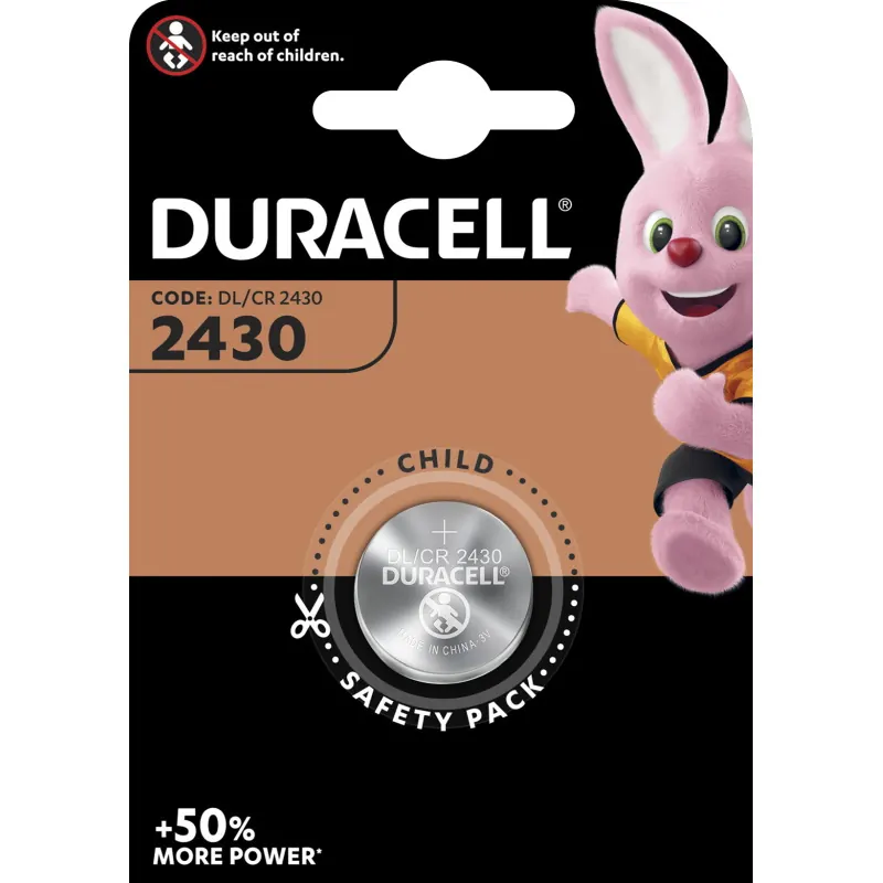 Knopfzellenbatterie Duracell DUR030398 - 2430 DL/CR2430 Lithium 3 Volt
