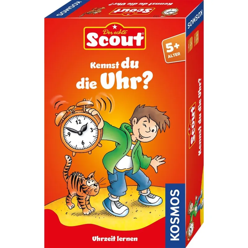 Kosmos Scout - Kennst du die Uhr? Lernspiel für 1-4 Kinder ab 5, Reisespiel, Kinderspiel