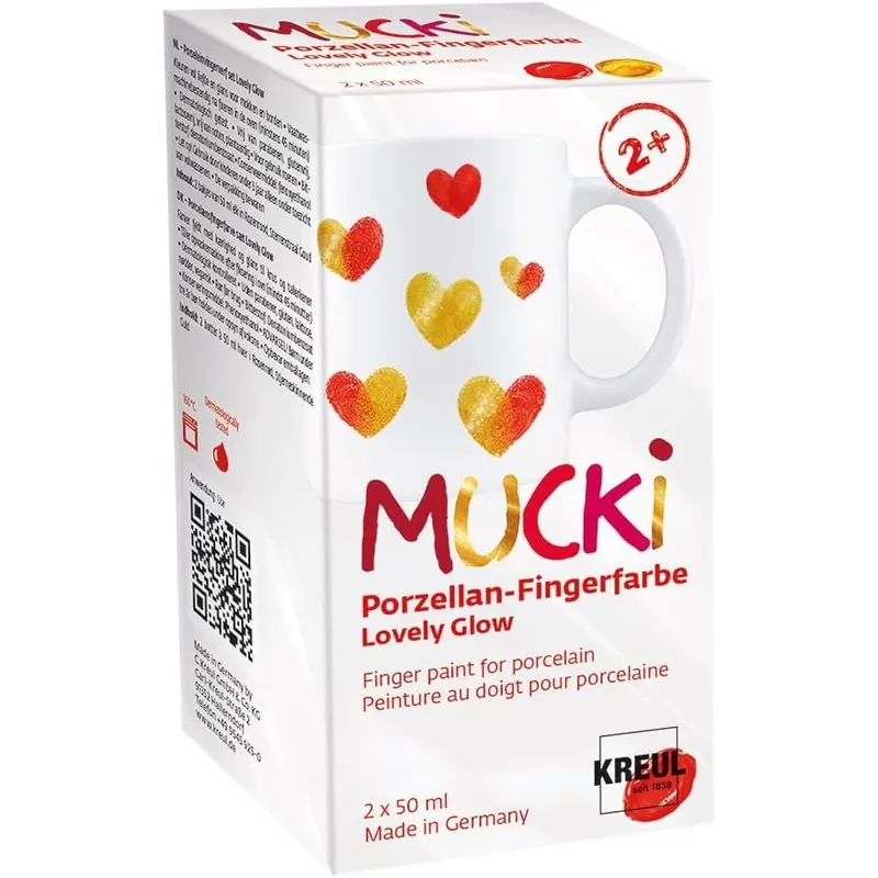KREUL 26323 - MUCKi Porzellan-Fingerfarben Set Lovely Glow 2x 50ml