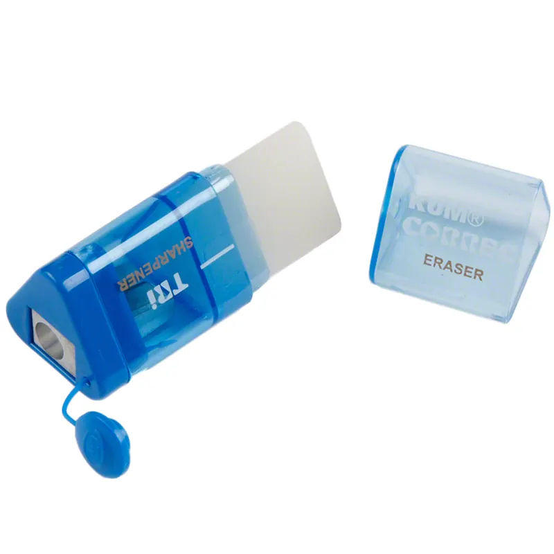KUM Correc-Tri Behälterspitzer mit Radierer, blau