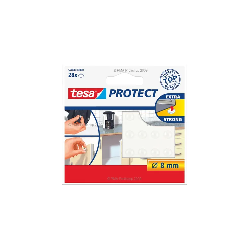 Lärmstopper tesa Protect 57898 - 28 x Ø 8 mm transparent Pckg/28