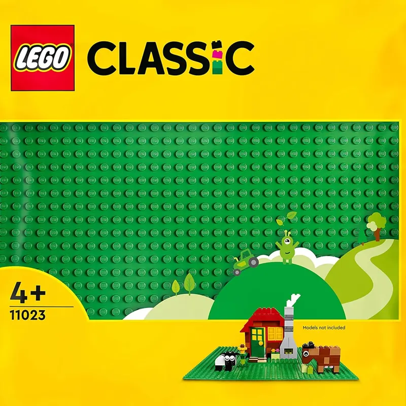 LEGO 11023 Classic Grüne Bauplatte, quadratische Grundplatte mit 32x32 Noppen als Basis für Konstruktionen und für weitere Sets
