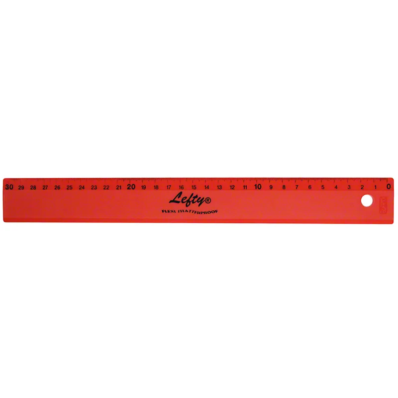 Lineal Lefty flexi, für Linkshänder, 30 cm, rot