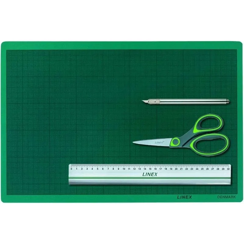 Linex Schneidematte A2 45x60cm, mit mm-Raster, selbstheilende Schnittfläche, grün