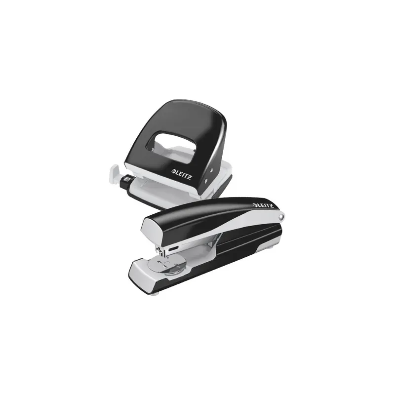 Locher/Heftgeräteset Leitz NeXXt 5095 - schwarz Art. 5008/5502 Heftklammern No10 Metall/Kunststoff Set