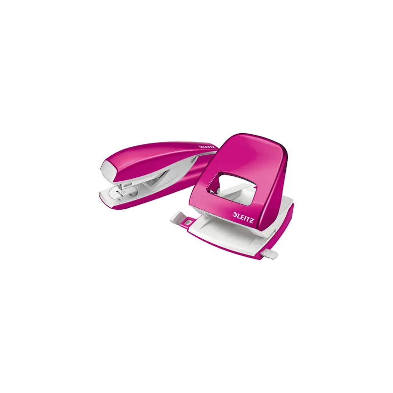 Locher/Heftgeräteset Leitz NeXXt WOW 5095 - pink metallic Art. 5008/5502 Heftklammern No10 Metall/Kunststoff Set