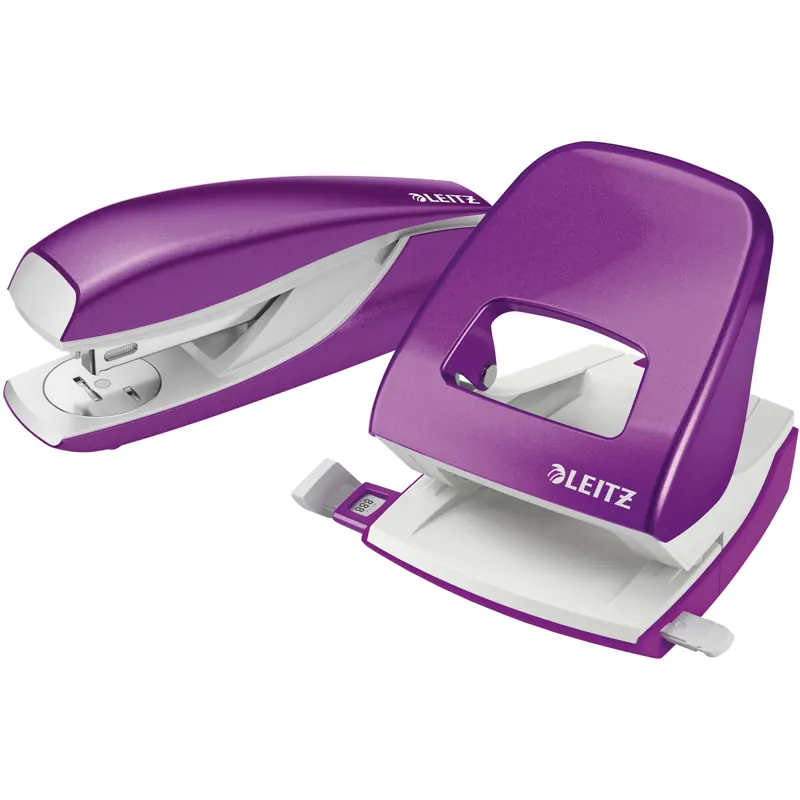 Locher/Heftgeräteset Leitz NeXXt WOW 5095 - violett metallic Art. 5008/5502 Heftklammern No10 Metall/Kunststoff Set