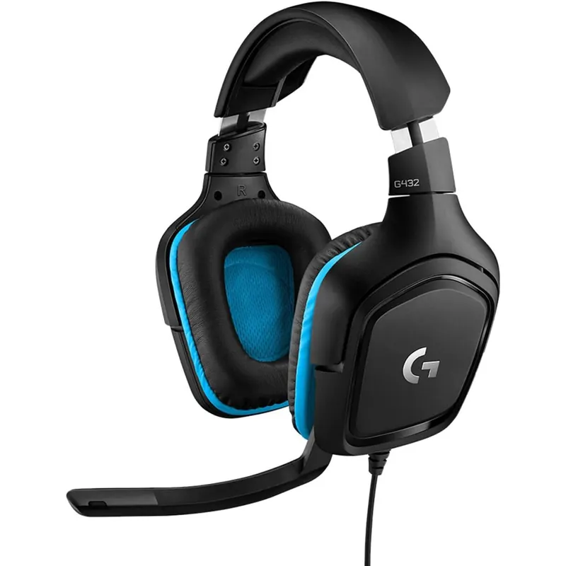 Logitech G432 kabelgebundenes Gaming-Headset, 7.1 Surround Sound, DTS Headphone:X 2.0, Bügelmikrofon mit Flip-Stummschaltung, Ohrpolster mit Kunstleder, PC/Mac/Xbox One/PS4/Nintendo Switch - Schwarz