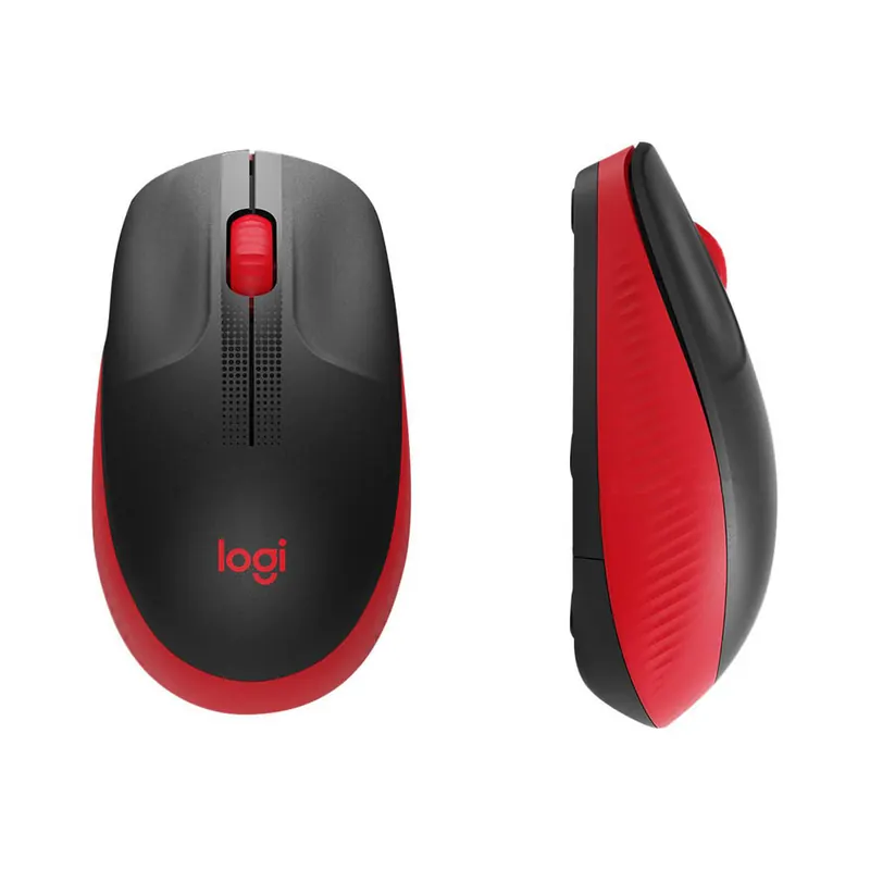 Logitech kabellose Maus M190, geschwungenes Design für beidhändige Nutzung, Batterielebensdauer von 18 Monaten plus Stromsparmodus, USB-Empfänger, präzise Kontrolle dank breitem Rad und Tasten - Rot
