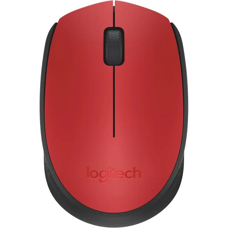 Logitech M171 Kabellose Maus, 2.4 GHz Verbindung via USB-Empfänger, Optischer Sensor, 12-Monate Akkulaufzeit, Für Links- und Rechtshänder, 3 Tasten, PC/Mac - RotLogit