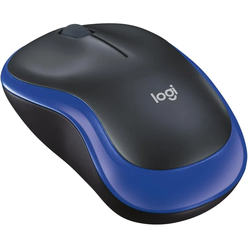 Logitech M185 Kabellose Maus, 2,4 GHz mit USB-Nano-Empfänger, 12 Monate Batterielaufzeit, 1000 DPI Optical Tracking, Für Links- und Rechtshänder, Kompatibel mit PC, Mac, Laptop - Blau