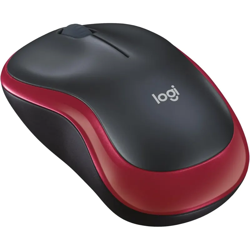 Logitech M185 Kabellose Maus, 2,4 GHz mit USB-Nano-Empfänger, 12 Monate Batterielaufzeit, 1000 DPI Optical Tracking, Für Links- und Rechtshänder, Kompatibel mit PC, Mac, Laptop - Rot