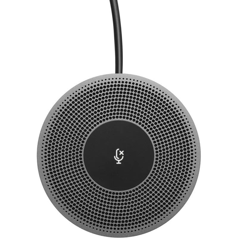 Logitech MEETUP Zusatzmikrofon, Breitband-Audio mit Rauschunterdrückung, Bluetooth, Stummschaltung, LED-Anzeigen, Kompatibel mit MeetUp Videokonferenz-Webcams, Für größere Meetingräume - Schwarz