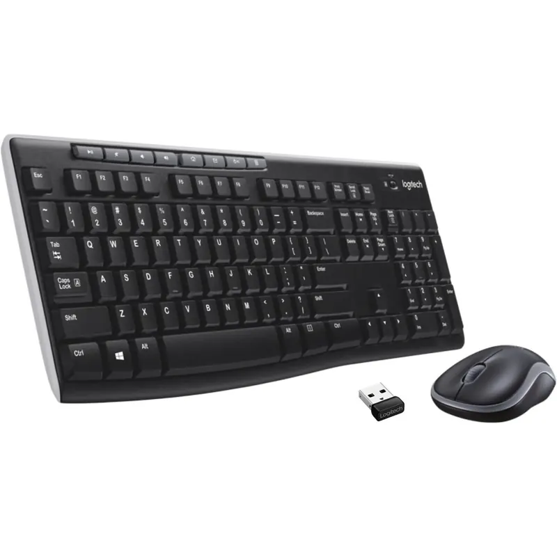 Logitech MK270 Kabelloses Set mit Tastatur und Maus für Windows, US QWERTY-Layout - Schwarz