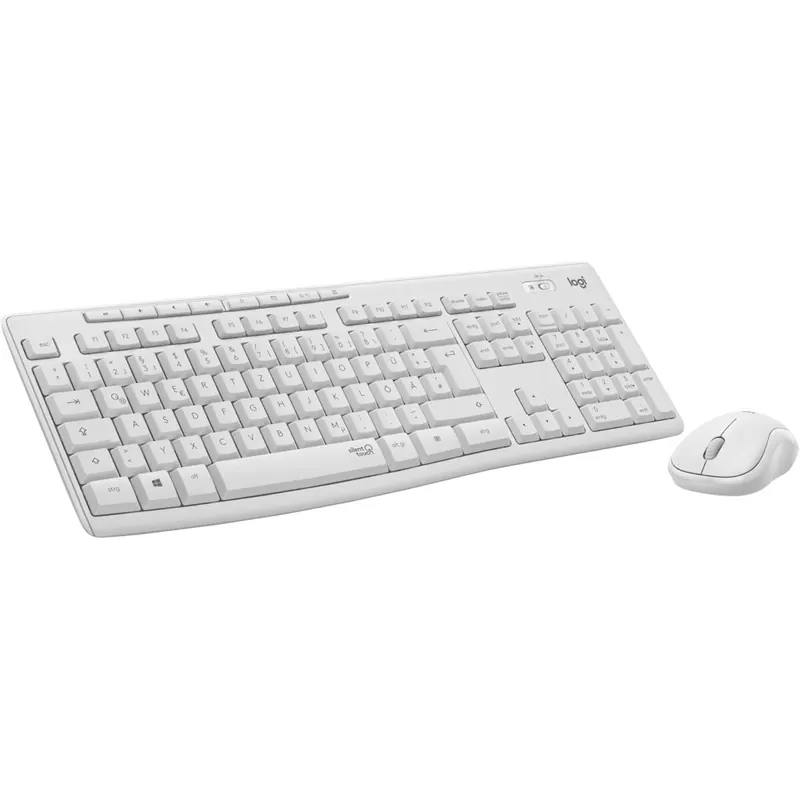 Logitech MK295 kabelloses Tastatur-Maus-Set mit SilentTouch-Technologie, Shortcut-Tasten, optischer Spurführung, Nano USB-Empfänger, verzögerungsfreier Drahtlosverbindung, QWERTZ layout- Weiß