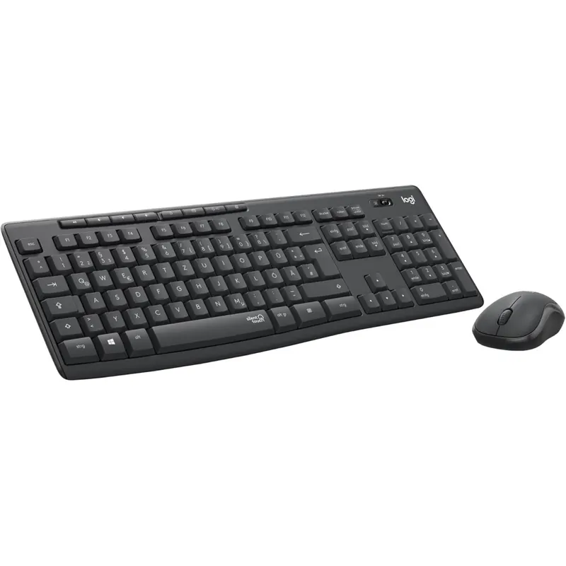 Logitech MK295 kabelloses Tastatur-Maus-Set mit SilentTouch-Technologie, Shortcut-Tasten, optischer Spurführung, Nano USB-Empfänger, verzögerungsfreier Drahtlosverbindung, QWERTZ layout - Graphit, PC