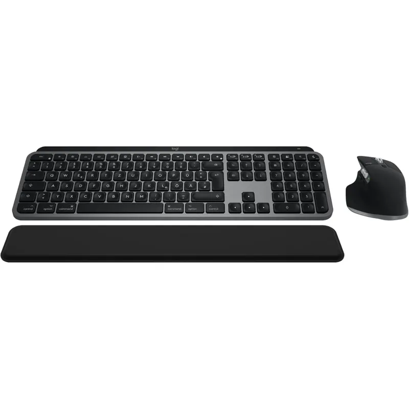 Logitech MX Keys S Combo for Mac, kabellose Tastatur/Maus mit Handballenauflage, beleuchtete Tastatur, schnellscrollende Maus, Bluetooth USB C für MacBook Pro/MacBook Air/iMac/iPad, QWERTZ DE - Grau