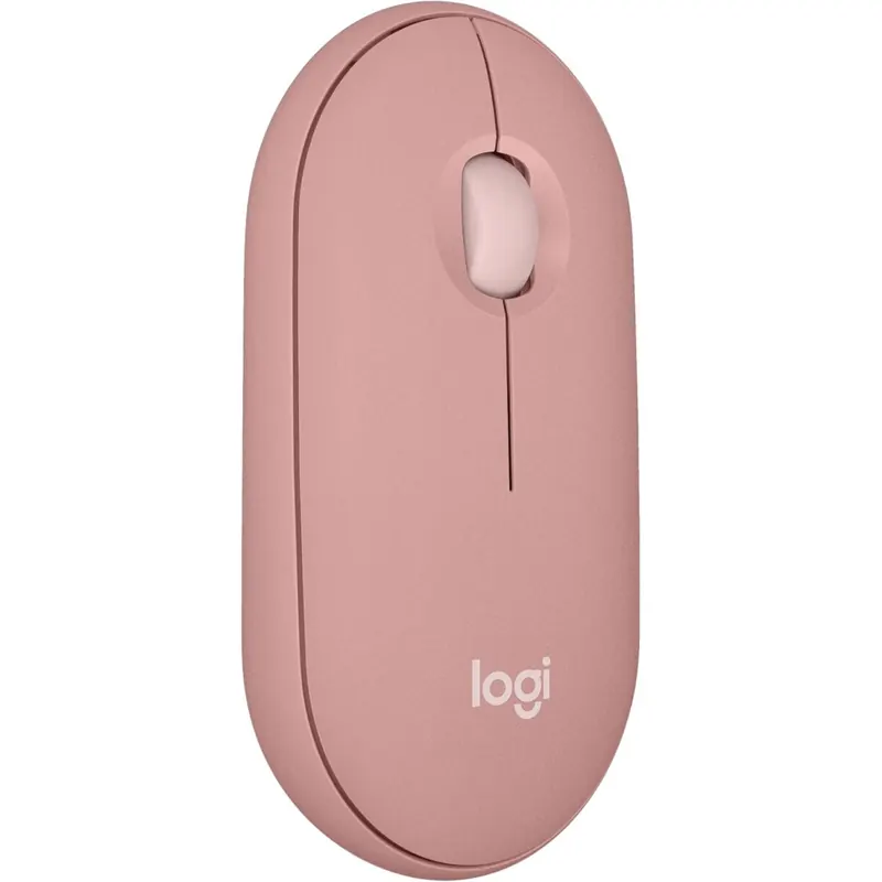 Logitech Pebble Mouse 2 M350s schlanke kabellose Bluetooth-Maus, mobil, leicht, anpassbare Taste, leise Klicks, Easy-Switch für Windows, macOS, iPadOS, Android, ChromeOS - Rosa