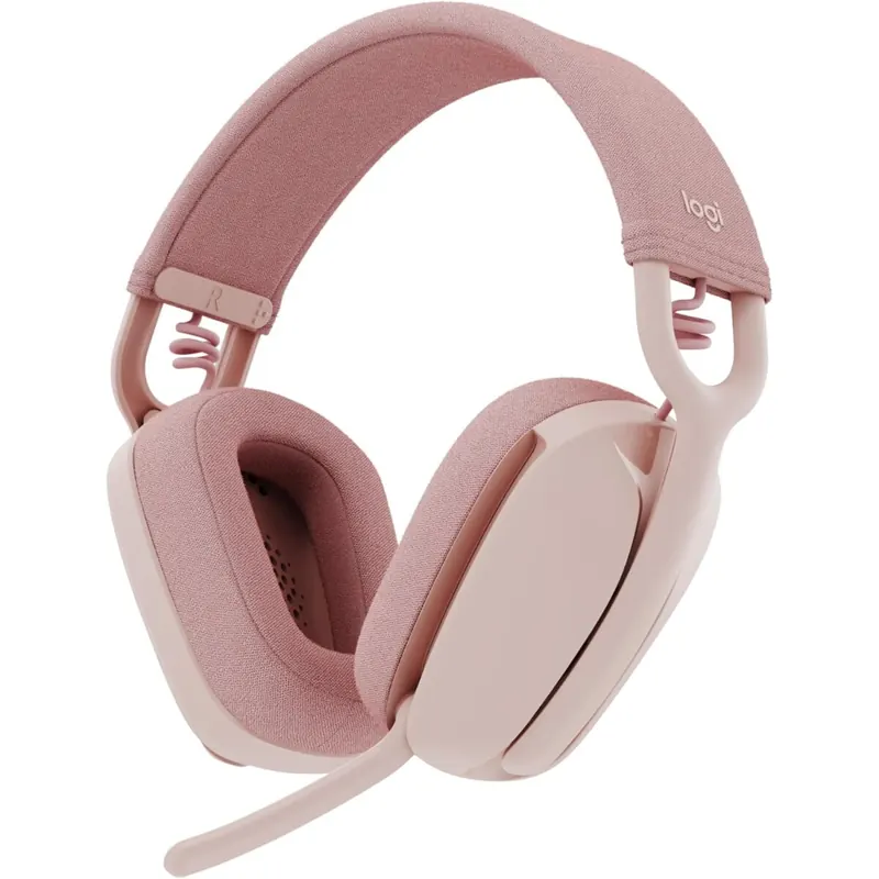 Logitech Zone Vibe 100 Leichte, kabellose Over-Ear-Kopfhörer mit geräuschunterdrückendem Mikrofon, Multipoint Bluetooth-Headset, Funktioniert mit Teams, Google Meet, Zoom, Mac/PC - Rosa