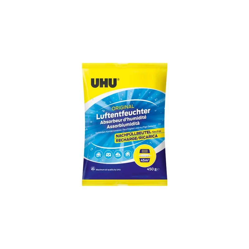 Luftentfeuchter Nachfüllbeutel UHU Original 47135 - Räume bis zu 45 m³ 450 g