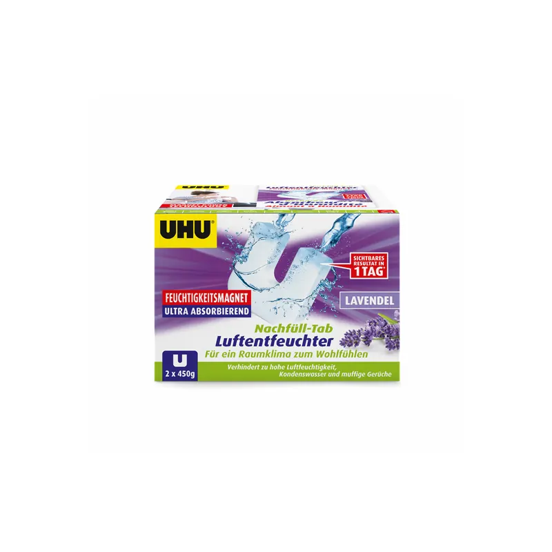 Luftentfeuchter Nachfülltab UHU 53175 - Duft Lavendel 2 x 450 g
