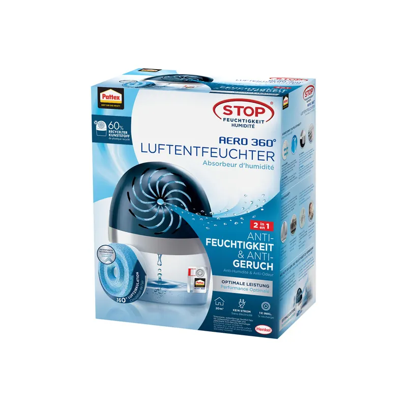 Luftentfeuchter Pattex AERO 9H PA360 - blau/weiß Räume bis zu 20 m³ 450 g