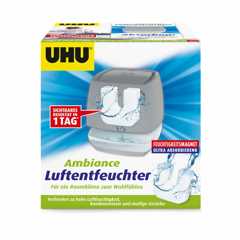 Luftentfeuchter UHU Ambiance 53155 - anthrazit für Wohnräume 450 g