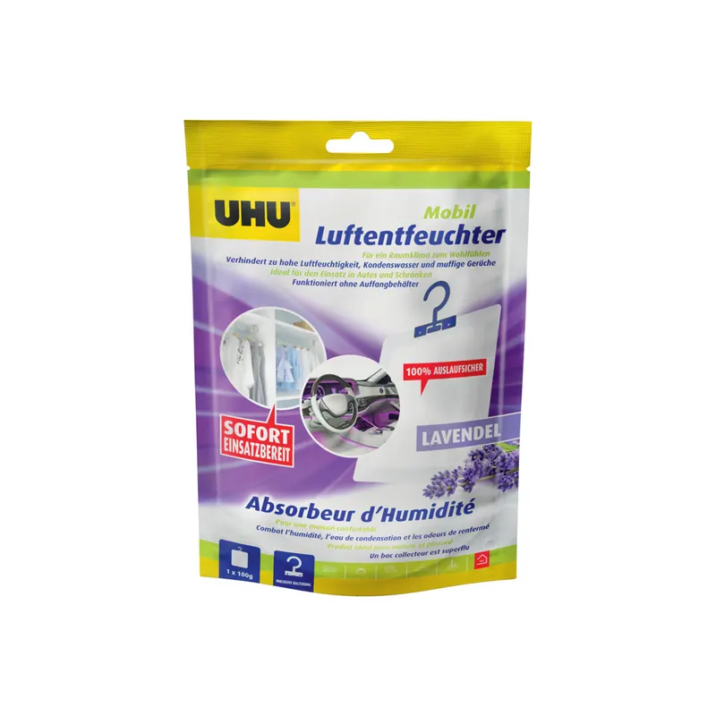 Luftentfeuchter UHU Mobil 47165 - bunt Räume bis zu 10 m³ 100 g
