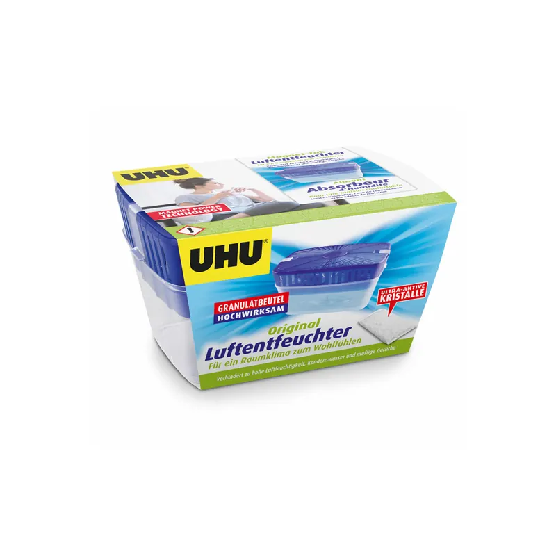 Luftentfeuchter UHU Original 52185 - blau/transparent Räume bis zu 80 m³ 1000 g