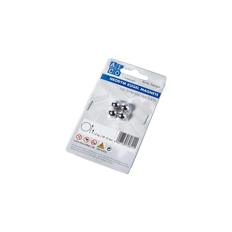 Magnet myHome & Office Neodym 011203-7061A27 - Ø 10 mm silber Pckg/4