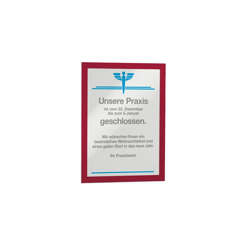 Magnetrahmen Durable Duraframe 4882 - A4 236 x 322 mm rot selbstklebend haftend Pckg/10