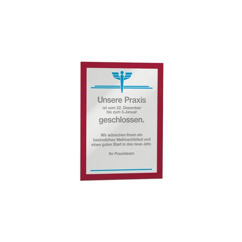 Magnetrahmen Durable Duraframe 4899 - A4 236 x 322 mm rot selbstklebend haftend